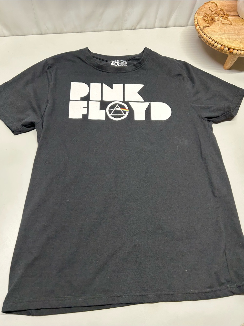Pink Floyd Black Graphic Logo Tee with White Print